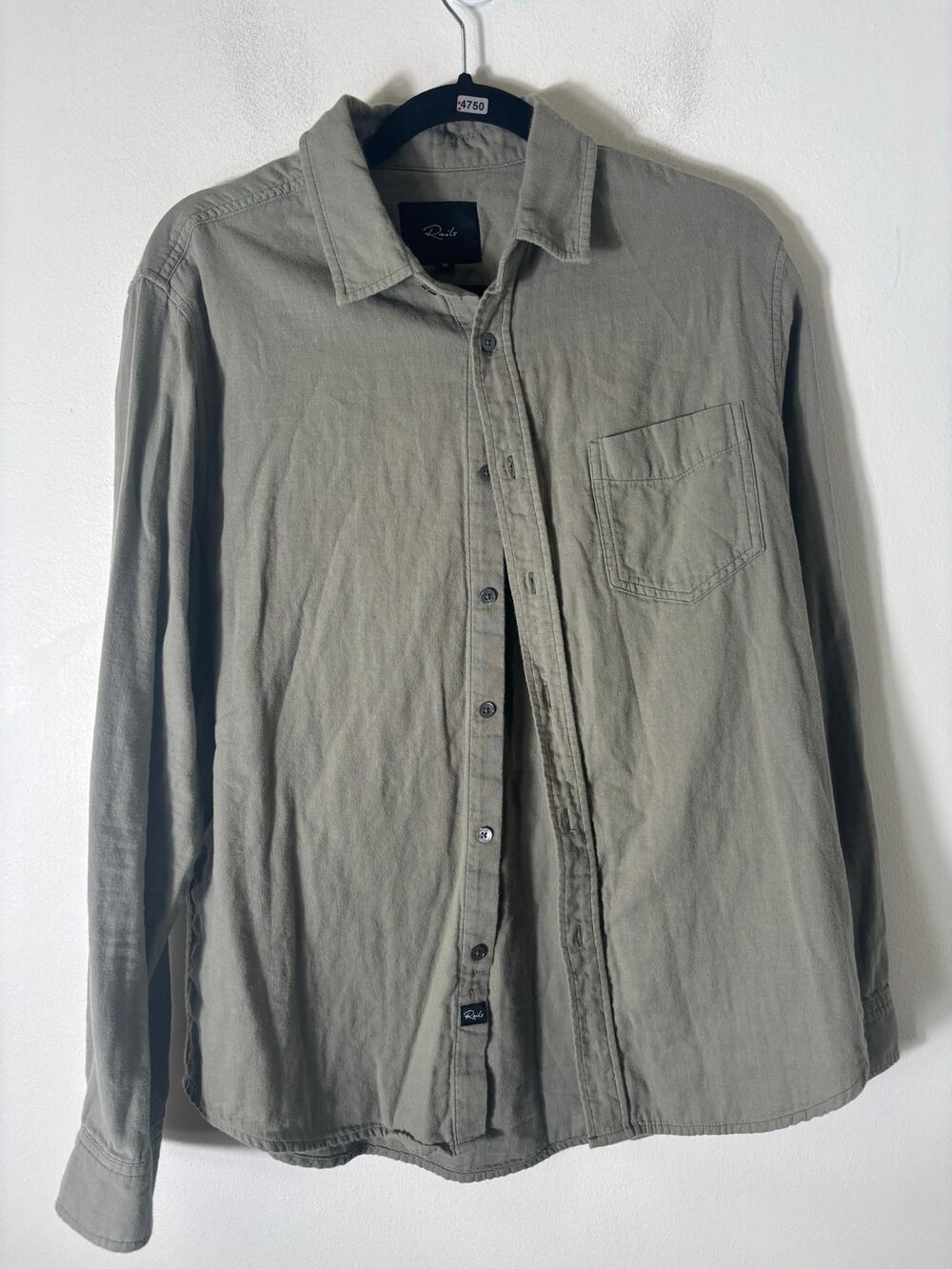 Rails Olive Green Soft Cotton Button Up Shirt Sz SM